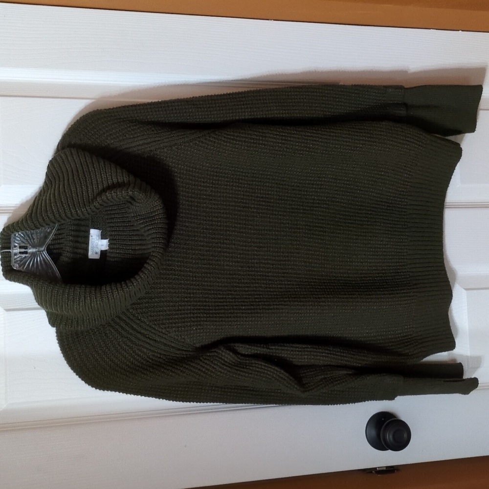 Small green cowl neck sweater